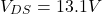 \[V_{DS} = 13.1 V \]