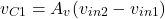 \[v_{C1} = A_v(v_{in2}-v_{in1}) \]
