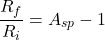\[\frac{R_f}{R_i} = A_{sp}-1 \]