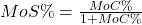 MoS\%=\frac{MoC\%}{1+MoC\%}