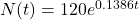 N(t) = 120{e^{0.1386t}}