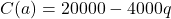 C(a) = 20000 - 4000q