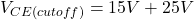 \[V_{CE (cutoff )} = 15 V+25 V \]
