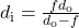 {d_\text{i}}=\frac{fd_{\text{o}}}{d_{\text{o}}-f}\\