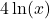 4\ln (x)