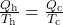 \frac{Q_{\text{h}}}{T_{\text{h}}}=\frac{Q_{\text{c}}}{T_{\text{c}}}\\