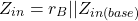 \[Z_{in} = r_B || Z_{in(base)} \]