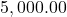 {\rm{PV}} = \frac{{$ 5,443.84}}{{1.088767}} = $ 5,000.00