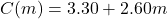 C(m) = 3.30 + 2.60m