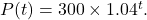 P(t)=300\times 1.04^t.
