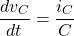 \[\frac{dv_C}{dt} = \frac{i_C}{C} \]