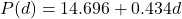 P(d) = 14.696 + 0.434d