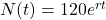 N(t) = 120{e^{rt}}