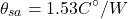 \[\theta_{sa}=1.53C^{\circ}/W \]