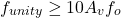 \[f_{unity} \geq 10 A_v f_o \]