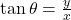 \tan\theta=\frac{y}{x}\\