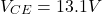 \[V_{CE} = 13.1 V \]