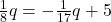 \frac{1}{8}q =  - \frac{1}{{17}}q + 5