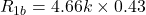 \[R_{1b} = 4.66k\times 0.43 \]