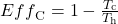 {Eff}_{\text{C}}=1-\frac{T_{\text{c}}}{T_{\text{h}}}\\
