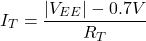 \[I_T = \frac{|V_{EE}|-0.7 V}{R_T} \]