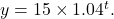 Rendered by QuickLaTeX.com y=15\times 1.04^t.