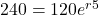 240 = 120{e^{r5}}