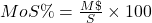 MoS\%=\frac{M\char36}{S}\times100