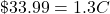 \char36 33.99=1.3C