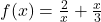 f(x)=\frac{2}{x}+\frac{x}{3}