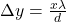 \Delta y=\frac{x\lambda}{d}\\