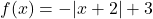 f(x)=-|x+2|+3