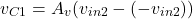 \[v_{C1} = A_v(v_{in2}-(-v_{in2})) \]