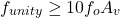 \[f_{unity} \geq 10 f_o A_v \]