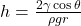 h=\frac{2\gamma \cos\theta}{\rho{gr}}\\