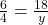 \frac{6}{4} = \frac{{18}}{y}