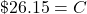 \char36 26.15=C