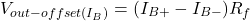 \[V_{out -offset(I_B)} = (I_{B+} - I_{B-} )R_f \]