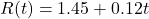 R(t) = 1.45 + 0.12t