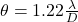 \theta=1.22\frac{\lambda}{D}\\
