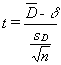 T-distribution for matched pairs