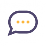 icon with a speech bubble and three dots