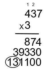 3 times 4+1=13. That makes the answer to this section of the equation 131,100