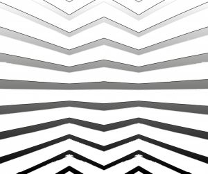 photo of building shows black and white angles of the walls