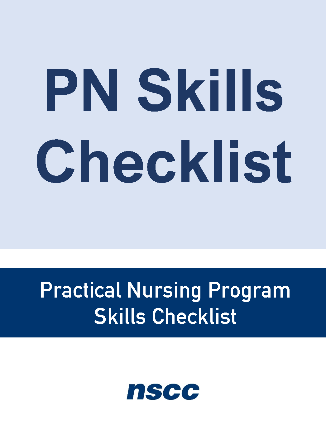 Cover image for Practical Nursing Program Skills Checklist