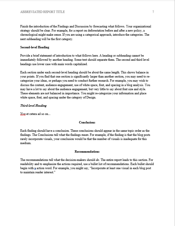 Findings, Conclusions, and Recommendations