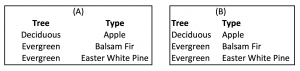 A figure showing proper word alignment that is left aligned instead of centered.