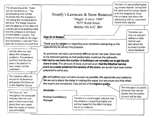 Example of a poorly written follow up to a letter of complaint.