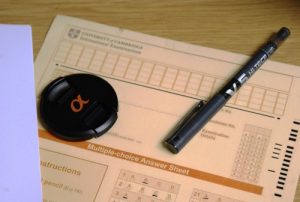 A scantron sheet.
