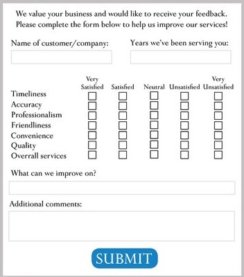An interactive form with empty check and text boxes.